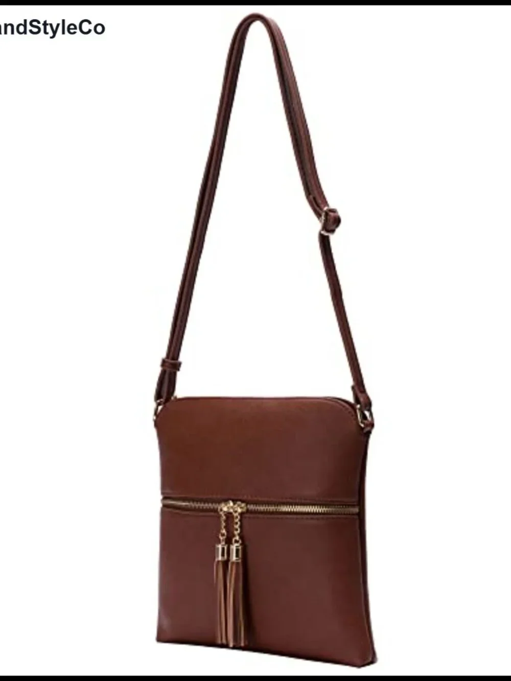 Solene Women's Lightweight Faux Leather Crossbody Purse with Tassel